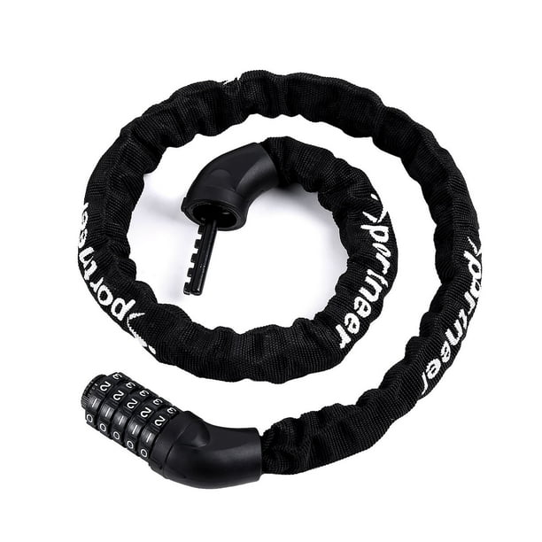 Mountain Bike Sportneer Bike Lock Chain 3.2 FT 0.32'' 8mm Thicker Heavy Duty Anti-Theft Anti-Cut Uncuttable High Security Bicycle Chain Lock Bike Lock Portable Strong with Keys for Scooter Motorbike 